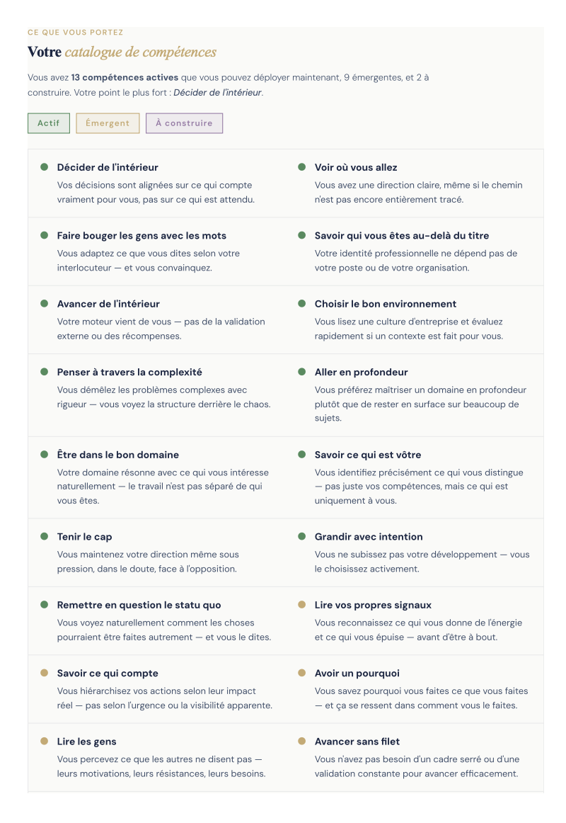 Catalogue de compétences
